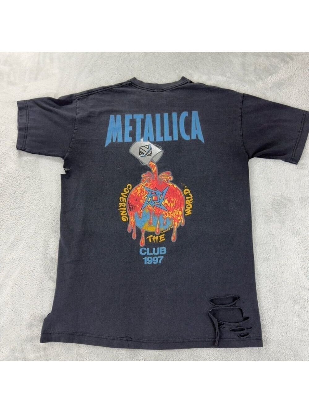 VTG Metallica Covering the World Club 1997 Giant Tag Men's Sz Large Distressed